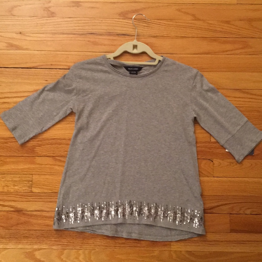 🔵 2/$22❗️NWT! 🎉 Ralph Lauren Girls Sequin Short Sleeve Top - Picture 7 of 7